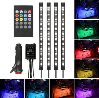 Lighting 4/12 LED osvětlení interiéru auta RGB 4x22cm (LED pásek RGB 4x22cm)