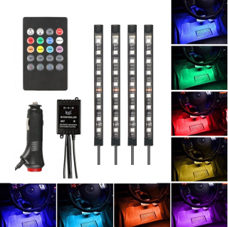 Lighting 4/9 LED osvětlení interiéru auta RGB 4x17cm (LED pásek RGB 4x17cm)