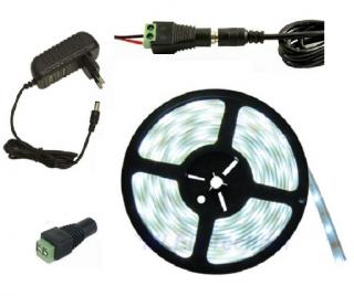 Lighting LED pásek 3528 2,5metru/150diod 12W voděodolný čistá bílá + zdroj (Voděodolný LED pásek 2,5 metrů komplet)