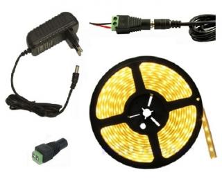 Lighting LED pásek 3528 2,5metru/150diod 12W voděodolný teplá bílá + zdroj (Voděodolný LED pásek 2,5 metrů komplet)