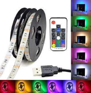 Lighting LED pásek DC5V USB SMD5050 RGB 0,5metru/15diod IP65 DO17 (LED pásek RGB 0,5 metru s USB)