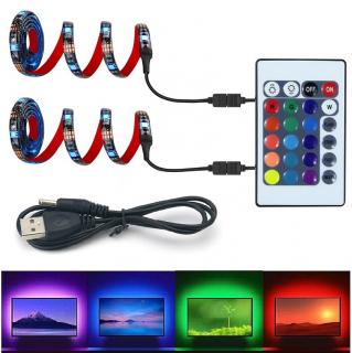 Lighting LED pásek RGB DC5V USB SMD5050 2x1,5metru/90diod IP65 (LED pásek RGB 2x 1,5 metru s USB)