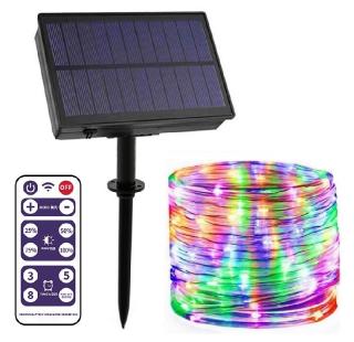 Solar 200/H2 Solární vánoční hadice - RGB, 200LED/20Metrů dálkový ovladač (Solární hadice vánoční 20 metrů)