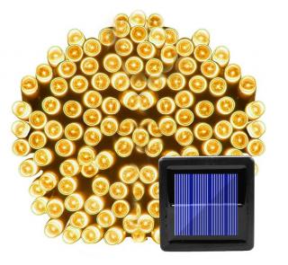 Solar 206/22 Solární vánoční řetěz - žlutá, 200LED/22Metrů (Solární řetěz vánoční 22 metrů)