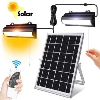 Solar 2835 Solární nástěnné světlo teplá bílá (Solární LED světlo s dálkovým ovladačem)