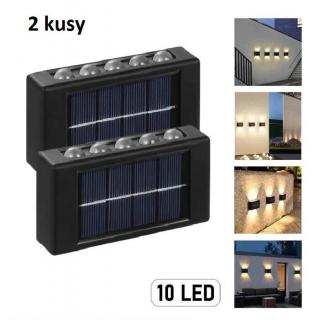 Solar S/10 Solární zahradní lampa 10x LED teplá bílá set 2 kusů (Zahradní svítidlo teplá bílá)