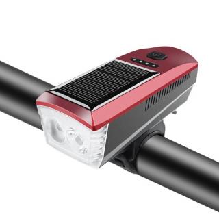 Solar S22/R Solární osvětlení na kolo multifunkční USB červená (Solární LED světlo pro cyklisty)