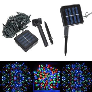 Solar SR103 Solární světelný řetěz RGB, 100LED/12Metrů (Solární barevný řetěz 12 metrů)