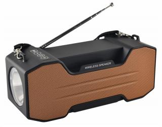 Solární FP/92G Bluetooth reproduktor 5W USB zlatá (Solární nabíječka, osvětlení, rádio a MP3 přehrávač )