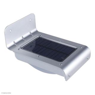 Solarní LED světlo 648 s pohybovým senzorem, střibrné (Solární světlo se světelným a pohybovým senzorem)