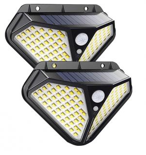 Solární LED světlo s PIR čidlem 102x LED Solar 120 set 2 kusy (Solární LED světlo s PIR čidlem pohybu)