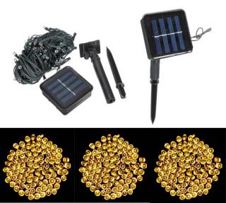 Solární světelný řetěz Solar - žlutá, 200LED/22M (Solární řetěz 22 metrů)