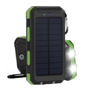 Speed S1003 Solární Powerbank 10000 mAh, zelená, 2x LED (Praktická solární nabíječka se svítilnou)