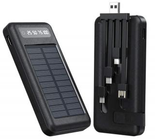 Speed S2000 Solární Powerbank 20000 mAh, černá, 2x LED (Praktická solární nabíječka se svítilnou)