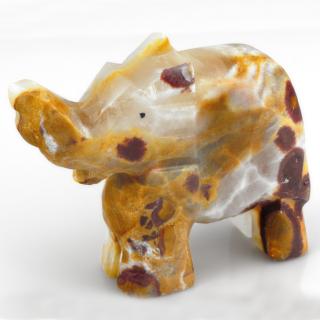 Figurka slona z aragonitu, cca 65 x 76 mm (AG1093F)
