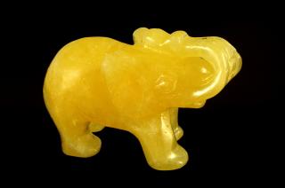 Figurka slona ze žlutého kalcitu, vel. cca 47 X 33 mm (KC1820F)