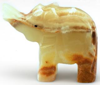Figurka z slona aragonitu, cca 67 x 81 mm (AG1330F)