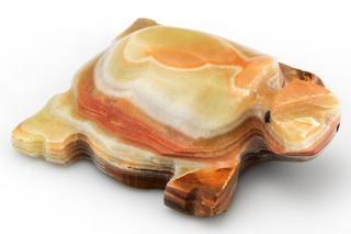 Figurka želvy z aragonitu, cca 36 x 52 x 17 mm (AG1092F)