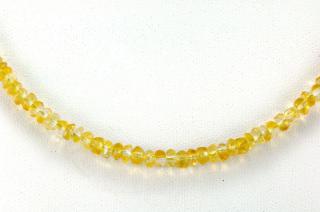 Náhrdelník z citrínu QA, čočky cca 2 x 4 mm, stříbro Ag 925/1000 (CI363B)
