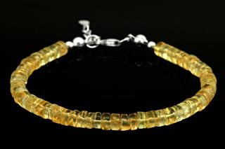 Náramek z pravého citrínu QA, čočky cca 2 x 4 mm, stříbro Ag 925/1000 (CI364NS)