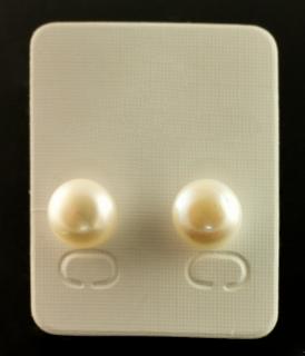 Náušnice (Ag 925/1000) z bílých sladkovodních perel, cca  6 mm (PB133U)