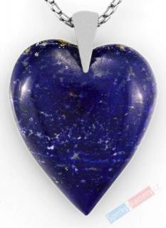 Originální přívěsek z lapisu lazuli QA, stříbro Ag 925/1000, srdce cca 34 x 29 mm,  krása noční letní oblohy II  (LL7235P)