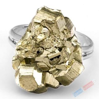 Prsten z pyritu QA, vel. kamene cca 18 x 15 mm (PY1588R)