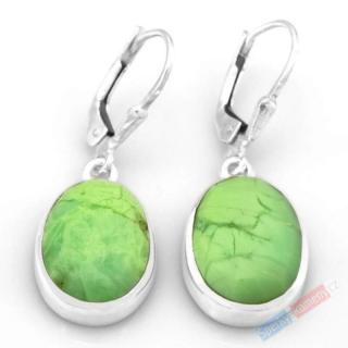 Stříbrné náušnice (Ag 925/1000) s lemon chryzoprasem QAA, ovály cca 16 x 12 mm, RARITA (CHRL6052U)