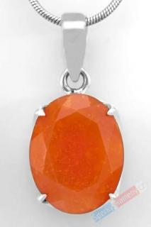 Stříbrný přívěsek (Ag 925/1000) s broušeným karneolem QA, ovál cca 18 x 14 mm,  vitalita, energie a štěstí  (KA1937P)