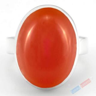 Stříbrný prsten (Ag 925/1000) s karneolem QA, vel. kamene cca 21 x 16 mm, krásná barva (KA6052R)