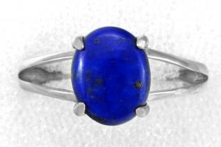 Stříbrný prsten (Ag 925/1000) s lapisem lazuli QA, vel. kamene cca 10 mm (LL5143R)