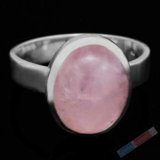 Stříbrný prsten (Ag 925/1000) s morganitem QAA, vel. kamene cca 15 x 13 mm, krásná barva (MG1059R)