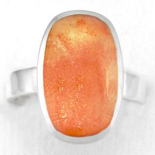 Stříbrný prsten (Ag 925/1000) se slunečním kamenem QA, vel. kamene cca 20 x 13 mm (SL7262R)