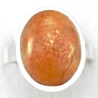 Stříbrný prsten (Ag 925/1000) se slunečním kamenem QA, vel. kamene cca 20 x 17 mm (SL7261R)