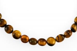 Unisex náhrdelník z tygřího oka, nepravidelné valounky cca 9 až 11 mm (TG3025S)