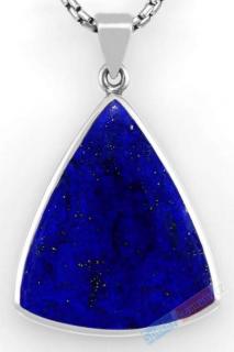 Unisex stříbrný přívěsek (Ag 925/1000) s lapisem lazuli QA, cca 32 x 28 mm (LL7261P)