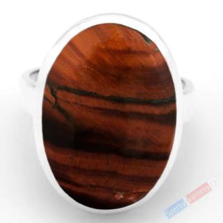 Unisex stříbrný prsten (Ag 925/1000) s býčím okem QA, vel. kamene cca 25 x 18 mm (BO5445R)