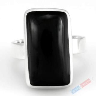 Unisex stříbrný prsten (Ag 925/1000) s turmalínem skorylem QA, vel. kamene cca 22 x 13 mm,  ochrana proti negativní energii  (TU6054R)