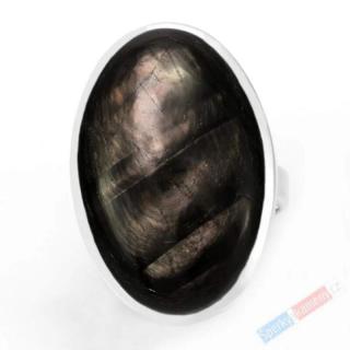 Velký stříbrný prsten (Ag 925/1000) s hyperstenem QAA, vel. kamene cca 33 x 23 mm (HY1028R)