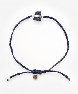 Náramek Lapis lazuli raw - tm. modrá šňůrka