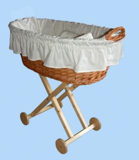 Alla proutěný košík pro miminko bez nebes - více desénů Barva: Bílá