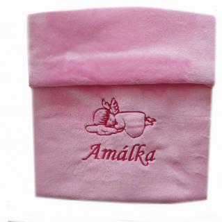 Dvouvrstvá deka se jménem na přání andílek růžová