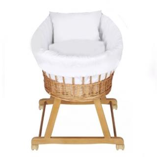 Proutěný košík na miminko Srdíčka Barva: Bílá