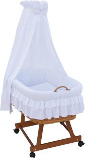 Proutěný košík pro miminko s nebesy  Scarlett Martin - bílá