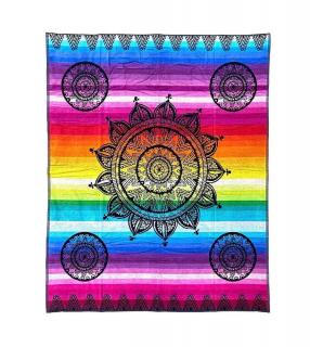 Velká plážová osuška pro 2 osoby Lovely Home Mandala duhová