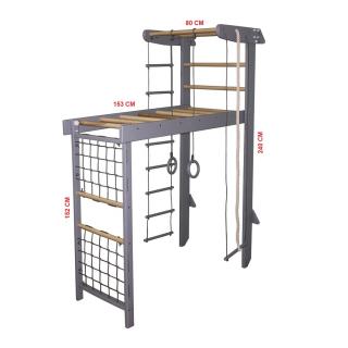 ŽEBŘINY S PŘÍSLUŠENSTVÍM SPORTBABY TRANSFORMER GREY 2-225/240 Výška konstrukce: 240 cm