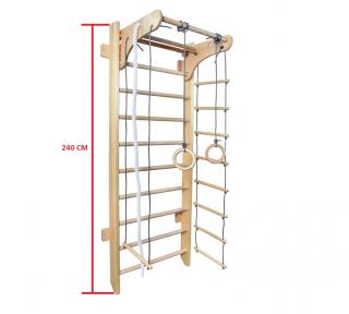 ŽEBŘINY S PŘÍSLUŠENSTVÍM SPORTBABY UNIVERSAL 2-225/240 (ZAVĚSNÁ HRAZDA) Výška konstrukce: 240 cm