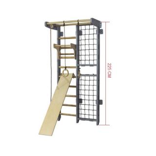 ŽEBŘINY SE ŠPLHACÍ SÍTÍ SPORTBABY GLADIATOR GREY 3-225/240 Výška konstrukce: 225 cm