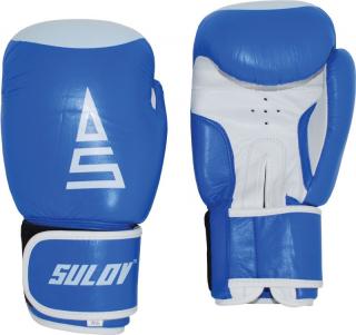 Boxerské rukavice kožené 10OZ,modro-bílé
