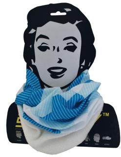 Sulov sportovní šátek s fleecem modro bílý